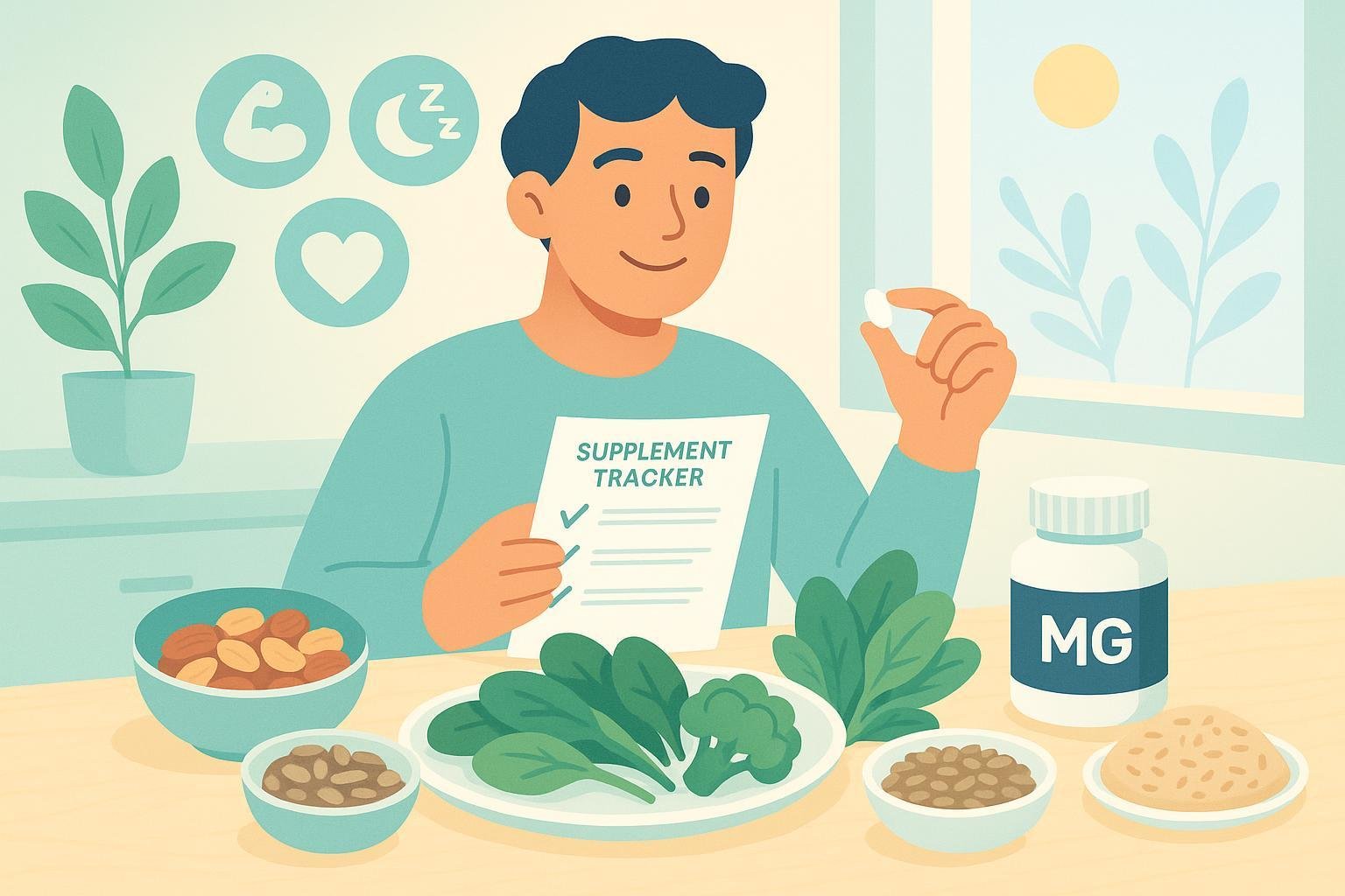 Magnesium Supplements for Beginners - friendly, colorful health guide cover image