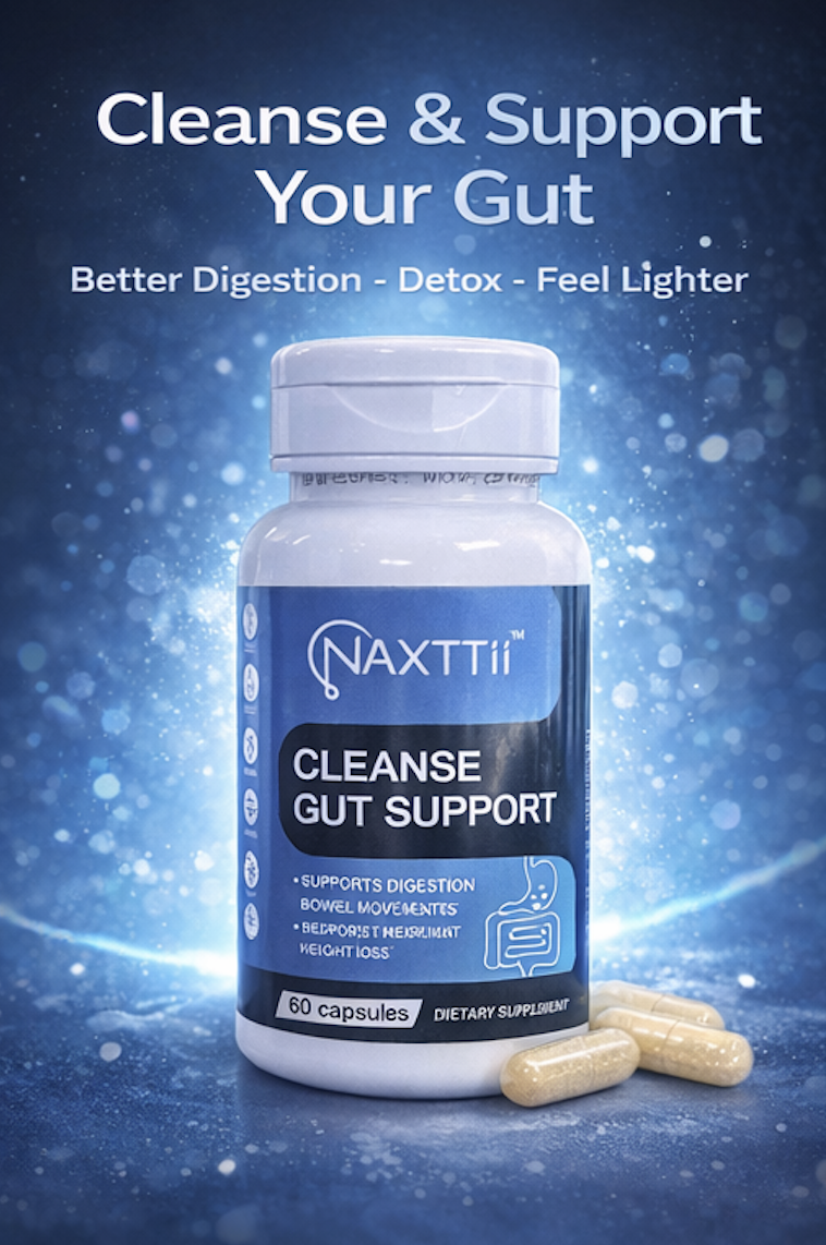 Gut Cleanse & Digestive Support Supplement – Natural Detox Formula (60 Capsules)
